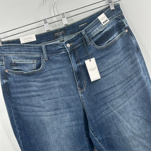 Judy Blue Denim - Judy Blue Boyfriend Fit Jeans Women’s 22W 12.5” Rise Blue Dark Wash Stretch NWT